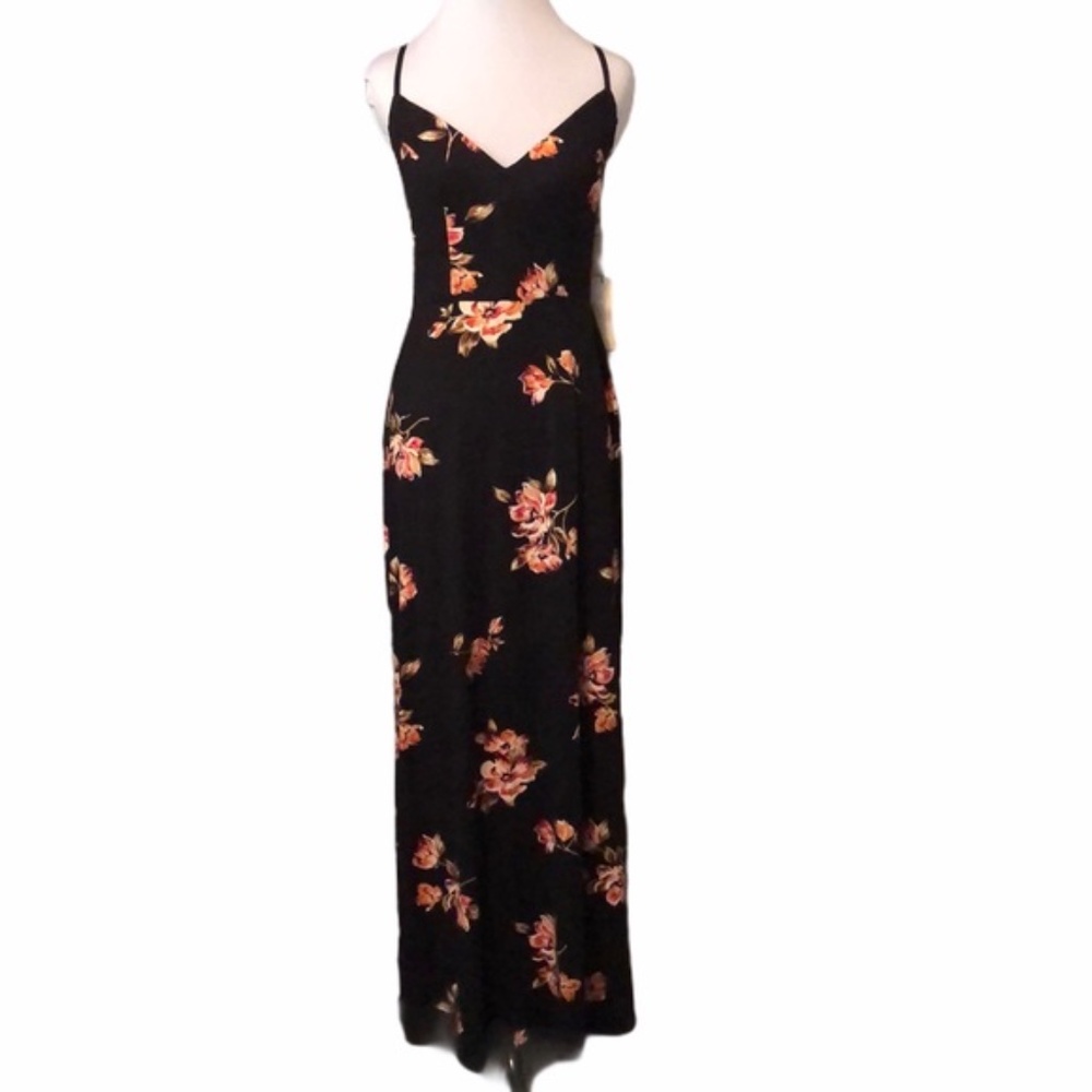 NWT black strappy maxi dress